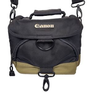 NWOT Canon 100EG Camera Bag Shoulder Strap, Waist Belt Black Olive Green